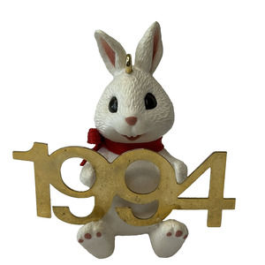 Hallmark Ornaments 1994 Fabulous Decade White Rabbit Brass Year Discontinued